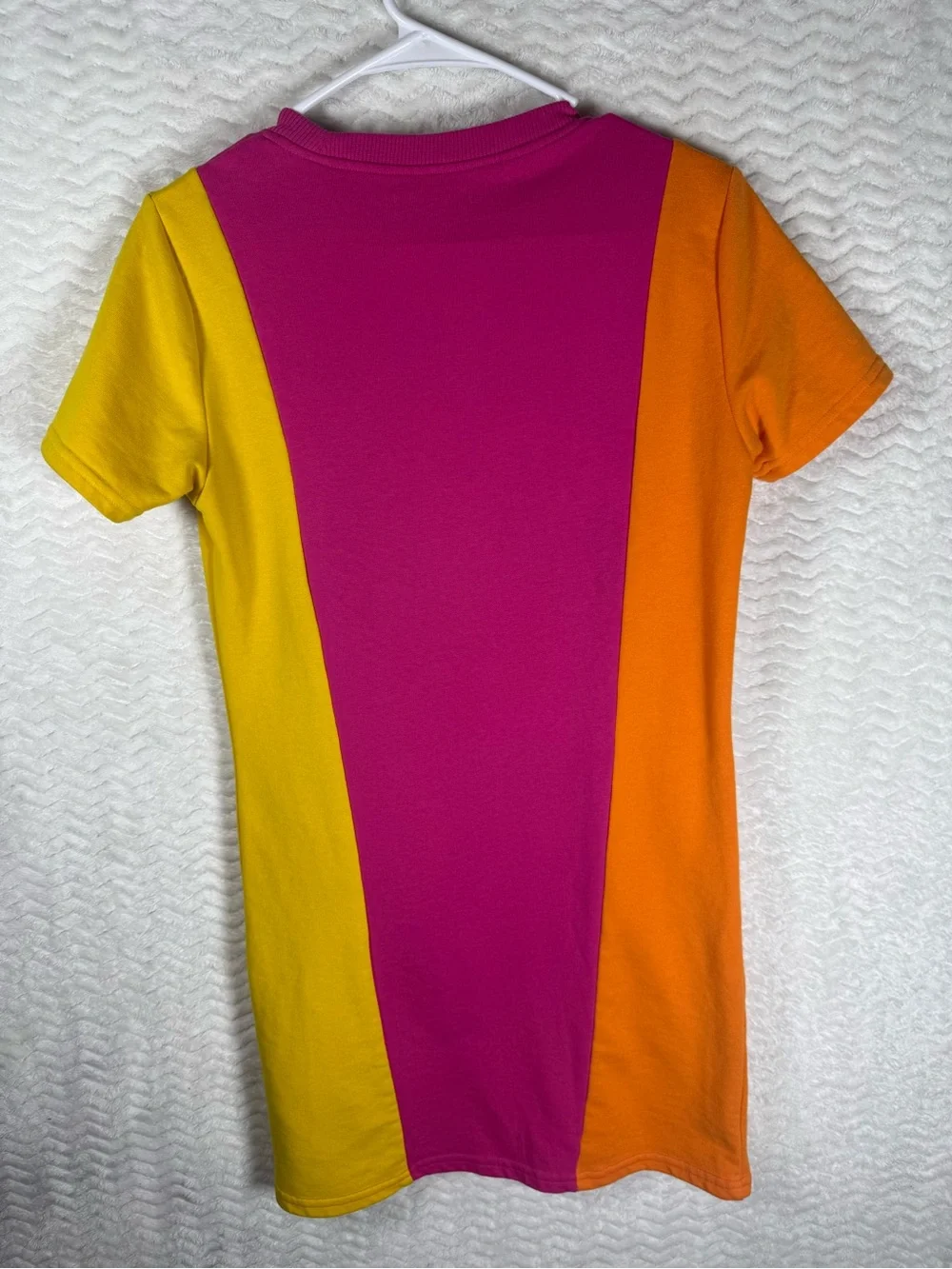 GUESS Colorblock Pink Orange Yellow Logo Dress - Picture 8 of 8